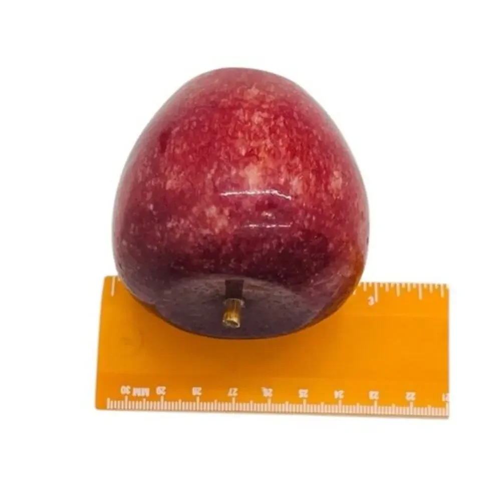 VTG Marble Alabaster Red Apple Paperweight Desk Decor Collectible Gift Retro MCM